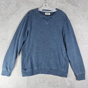 Taylor Stitch The Sunset Crew Mens Size 40 Pullover  Washed Indigo Terry Blue